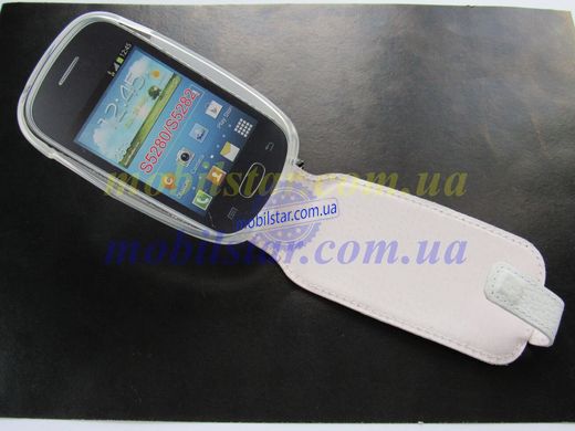 Кожаный чехол-флип для Samsung S5280, Samsung S5282 белый