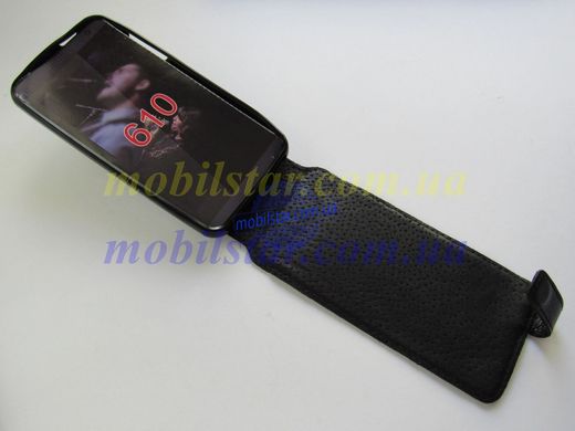 Кожаный чехол-флип для HTC Desire 610 черный