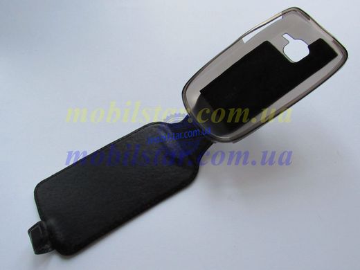 Кожаный чехол-флип для Nokia C3-00 черный