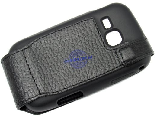 Кожаный чехол-флип для Samsung S6500 черный