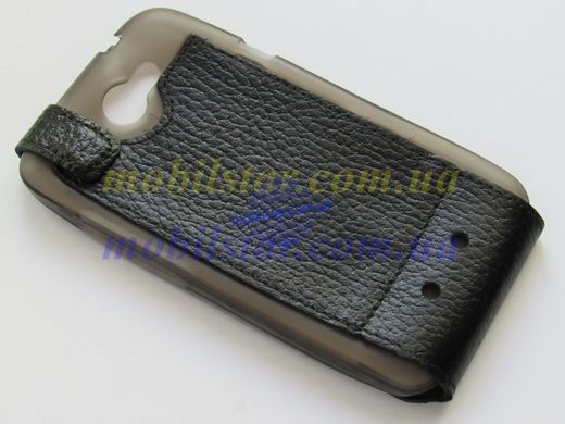 Шкіряний чохол-фліп для HTC One X, HTC S720e, HTC G23 чорний
