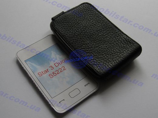 Кожаная чехол книжка для Samsung S5222 черная