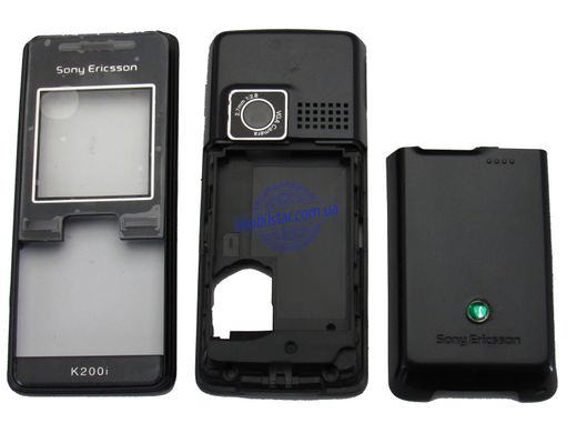 Корпус телефону Sony Ericsson K200 чорний. AAA