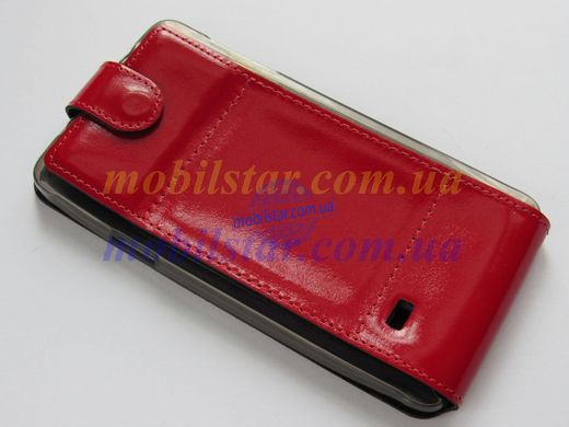 Шкіряний чохол-фліп для Samsung N910, Samsung Note4 червоний