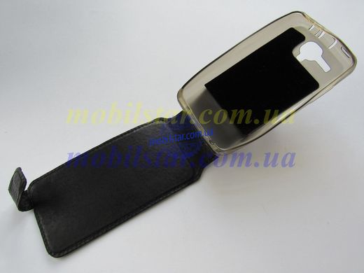Кожаный чехол-флип для Lenovo A396 черный