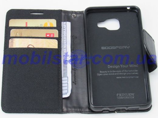 Чехол-книжка для Samsung A310, Samsung A3 черная goospery джинс