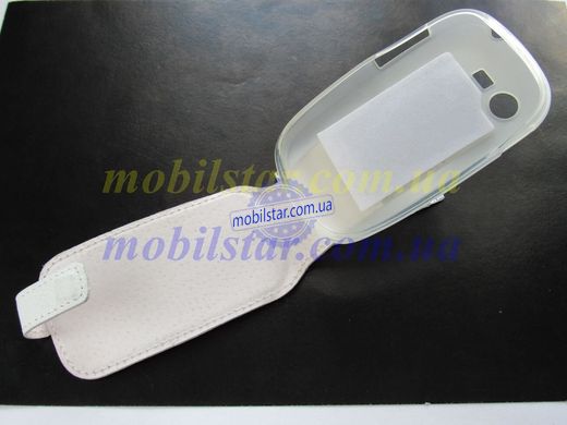 Шкіряний чохол-фліп для Samsung S5280, Samsung S5282 білий