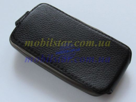 Кожаный чехол-флип для Nokia C6-01 черный