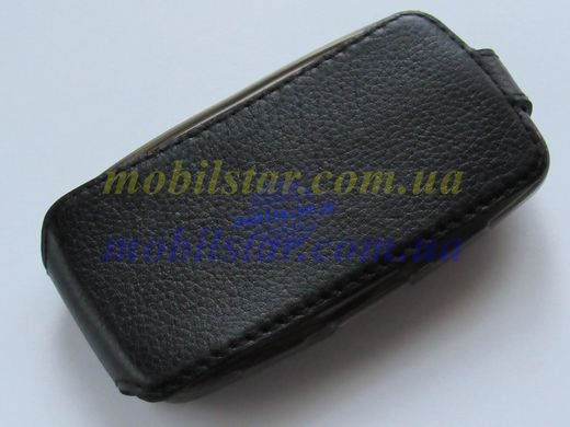 Кожаный чехол-флип для Nokia C6-01 черный
