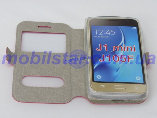 Чехол книжка для Samsung J105, Samsung J1mini красная "Windows"