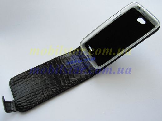 Кожаный чехол-флип для LG L90, LG D405, LG D410 черный