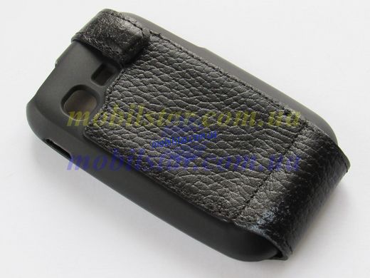 Кожаный чехол-флип для Samsung S5300, Samsung S5302, Samsung S5303 черный