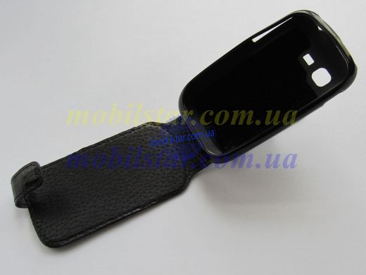 Шкіряний чохол-фліп для Samsung S5300, Samsung S5302, Samsung S5303 чорний