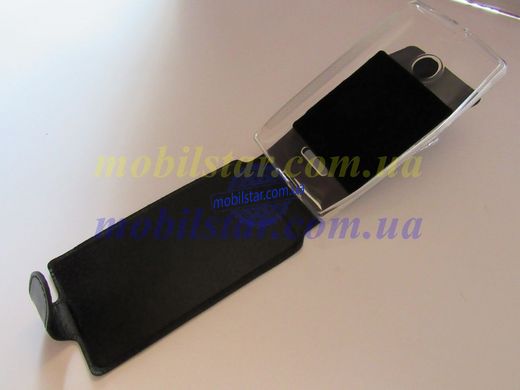Кожаная чехол книжка для Microsoft Lumia 435, Nokia 532 черная