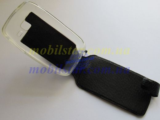 Кожаный чехол-флип для Samsung S5380 черный