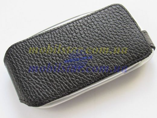Шкіряний чохол-фліп для Samsung S5380 чорний