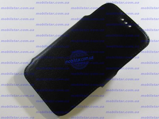 Кожаная чехол книжка для Samsung G350 черная
