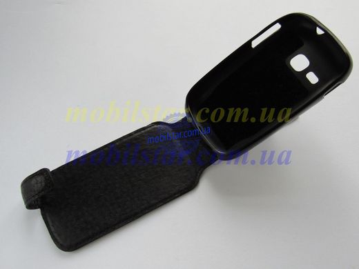 Шкіряний чохол-фліп для Samsung S6310, Samsung S6312 чорний