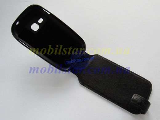 Кожаный чехол-флип для Samsung S6310, Samsung S6312 черный
