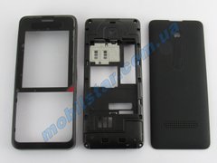 Корпус телефона Nokia 301 черный. High Copy