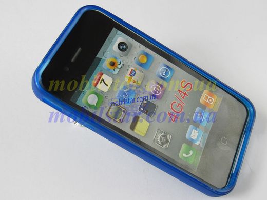 Силикон для IPhone 4G, Phone 4S синий
