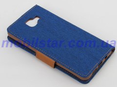 ZЧехол-книжка для Samsung A710, Samsung A7 синяя goospery джинс