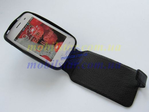 Шкіряний чохол-фліп для LG L3 II Dual, LG E435, LG E425 чорний