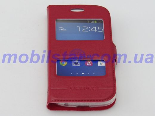 Чохол книжка для Samsung S7260, Samsung S7262 червона "Windows"