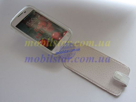 Шкіряний чохол-фліп для LG L5 II Dual, LG E455 білий