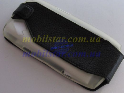 Кожаный чехол-флип для Samsung S8530 черный