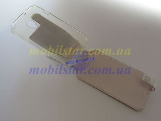 Шкіряний чохол-фліп для LG L7 Dual, LG P715 білий
