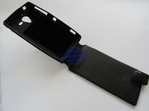 Кожаный чехол-флип для Sony Xperia ZL C6502, Sony Xperia C6503 черный