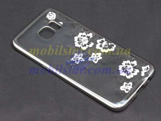 Чохол для Samsung S7 Edge, Samsung G935 прозорий (квіти)