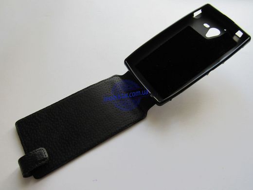 Шкіряний чохол-фліп для Sony Xperia ZL C6502, Sony Xperia C6503 чорний