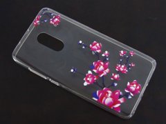 Силікон для Xiaomi Redmi Note4X прозорий (квіти)