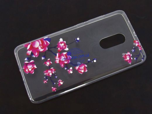 Силикон для Xiaomi Redmi Note4X прозрачный (цветы)