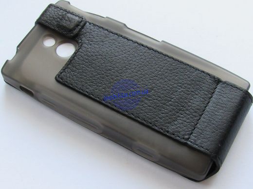 Кожаный чехол-флип для Sony Xperia LT22i, Sony Xperia P черный