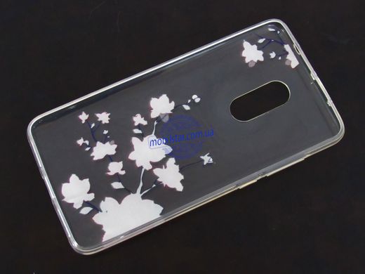 Силикон для Xiaomi Redmi Note4X прозрачный (цветы)
