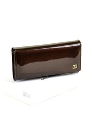 Женский кожаный кошелек BRETTON W0807 коричневый лакованый