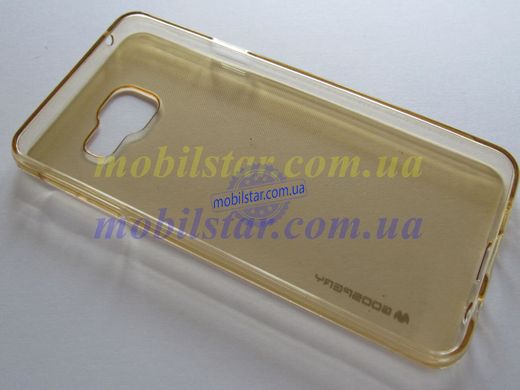 Чехол для Samsung A310, Samsung A3 золотистый полупрозрачный