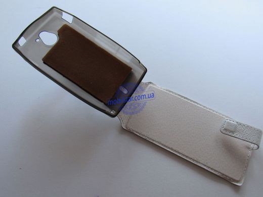 Шкіряний чохол-фліп для Sony Xperia MT27i, Sola білий