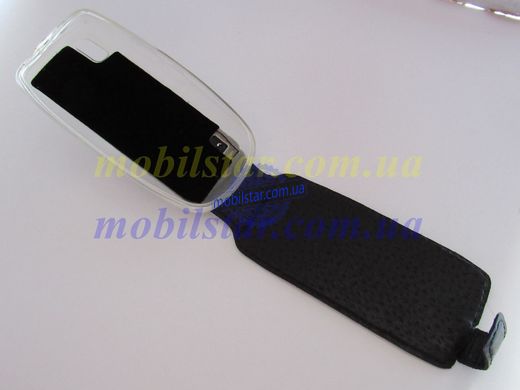 Шкіряний чохол-фліп для Nokia Asha 300 чорний