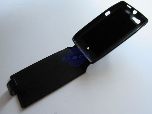 Шкіряний чохол-фліп для Sony Xperia ST23i, Sony Xperia Miro чорний