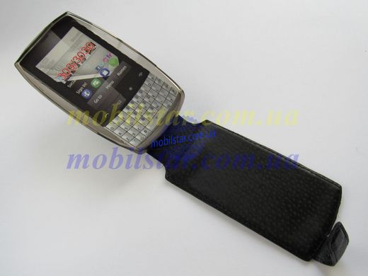 Кожаный чехол-флип для Nokia Asha 303 черный