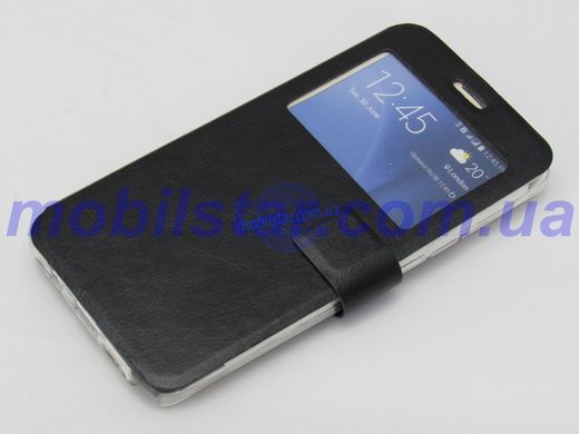 Чехол-книжка для Samsung Note5, Samsung N920, Samsung N920F черная "Window"