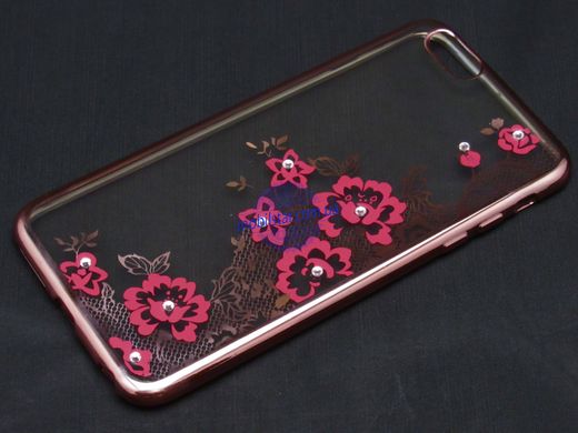 Силикон для IPhone 6 Plus красные цветы