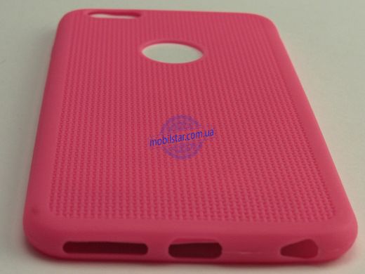 Силикон для IPhone 6 Plus розовый (сетка)