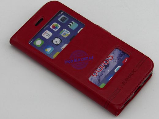 Чохол книжка для IPhone 6G, IPhone 6S червона "Windows"