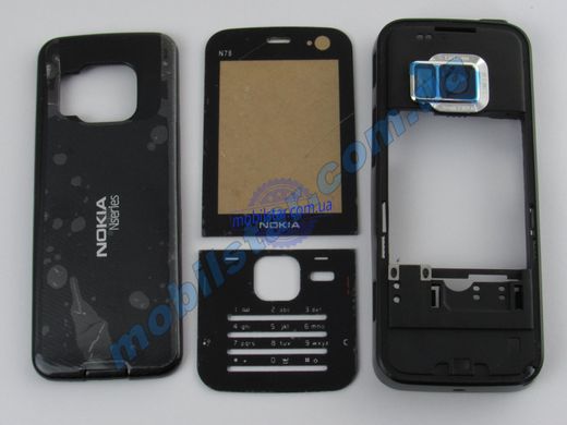 Корпус телефону Nokia N78 чорний. High Copy