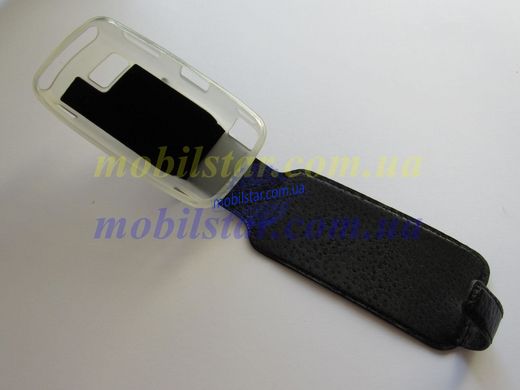 Кожаный чехол-флип для Nokia 5800 черный